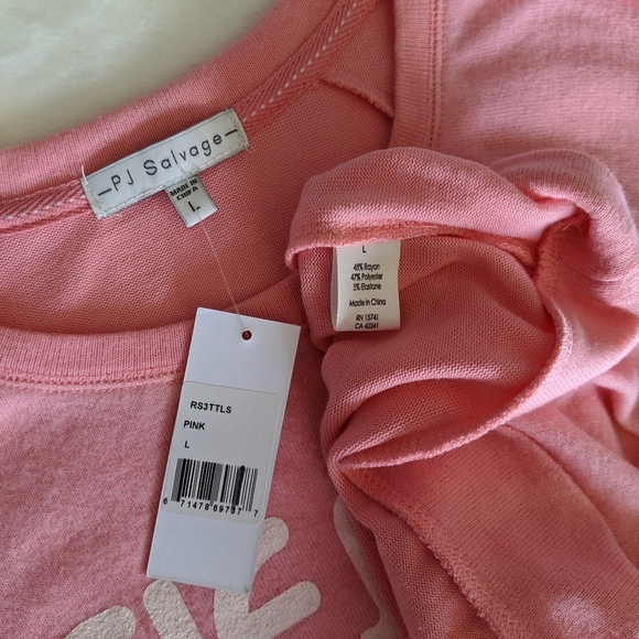 PJ Salvage Pullover Lounge Top Fiesta Siesta Tequila Long Sleeve Pink L NWT - Picture 12 of 12